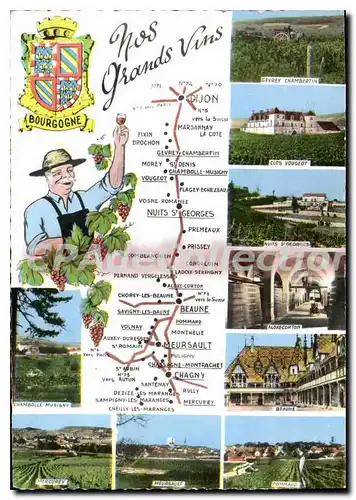 Cartes postales moderne Bourgogne Gevrey Chambertin Clos Vougeot Mercurey Chambolle Musigny Aloxe Corton