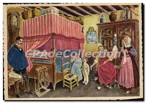 Cartes postales moderne Reproduction Aquarelle De Charles Homualk Une Chambre A Coucher