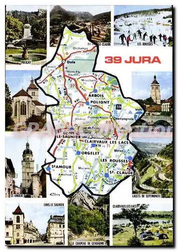 Cartes postales moderne Cartes postales moderne Jura Poligny Les Rousses Orgelet St Amour Lacets de Septmoncel