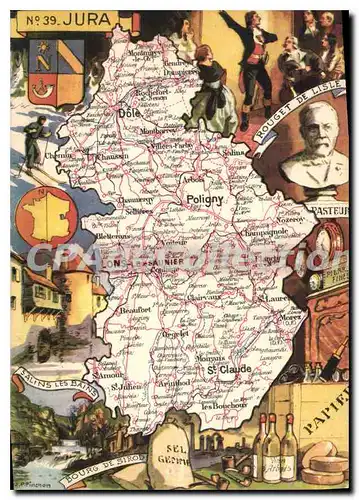 Cartes postales moderne Jura Forme en 1790 d'une partie de la Franche Comte