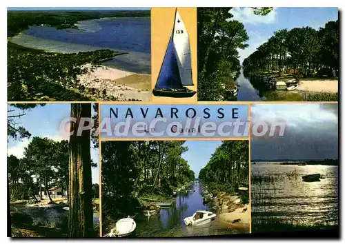 Moderne Karte Cote Aquitaine Biscarrosse Navarosse Landes Les Plages et le Canal