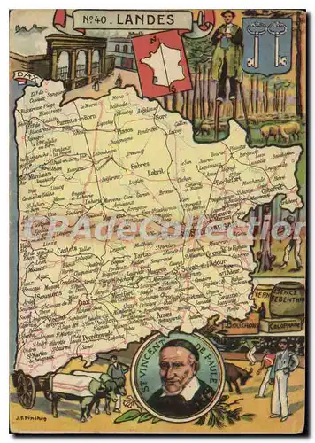 Cartes postales moderne Landes Forme en 1790 de parties de la Gascogne