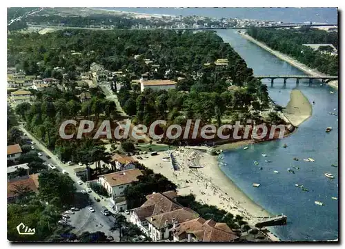 Moderne Karte Hossegor Landes Vue aerienne Plage du Parc et le Canal