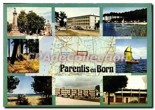 Moderne Karte Cote Aquitaine Parentis en Born Landes