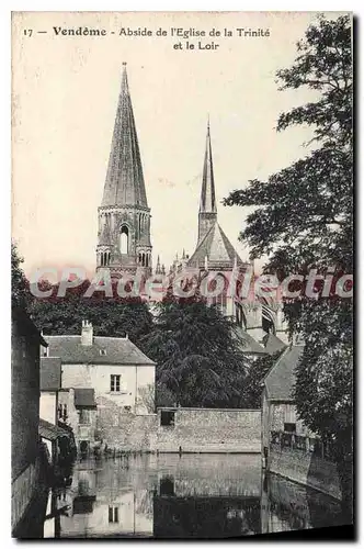 Cartes postales Vendome Abside de l'Eglise de la Trinite et le Loir