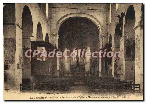 Cartes postales Lavardin Interiour de l'Eglise Monument Historique du