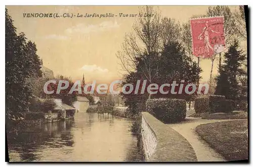 Cartes postales Vendome Le Jardin Public Vue sur le Loir