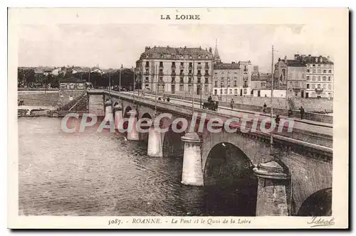 Cartes postales Roanne Le Pont et le Quas de la Loire