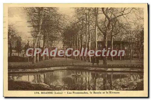 Cartes postales Roanne Les Promenades le Bassin et le Kiosque