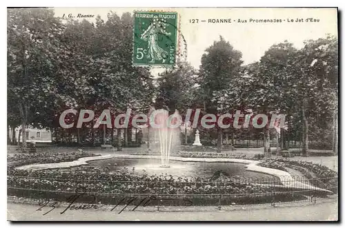 Cartes postales Roanne Aux Promenajes Le Jet d'Eau