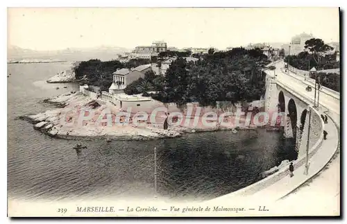 Cartes postales Marseille La Corniche Vue Generale de Malmusque