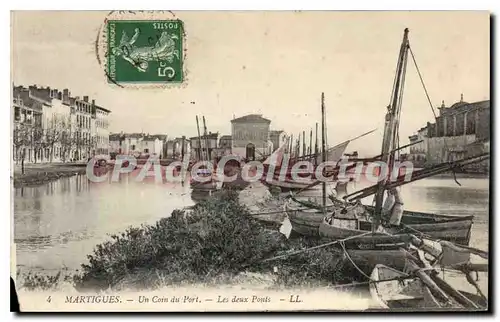 Cartes postales Martigues Un Coin du Port Les deux Ponts