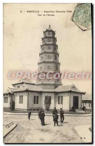 Cartes postales Marseille Exposition Coloniale Tour de l'Annam