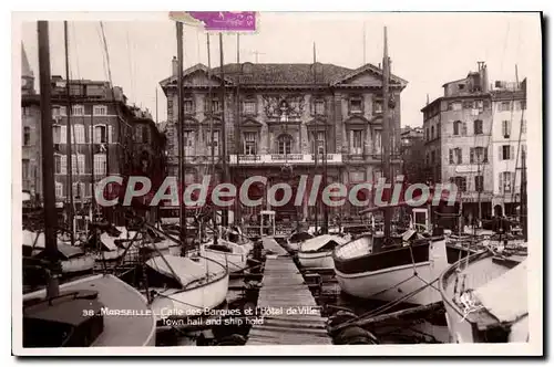 Cartes postales Marseille Calle des Barques et l'Hotel de Ville Town Hall and Ship Hold