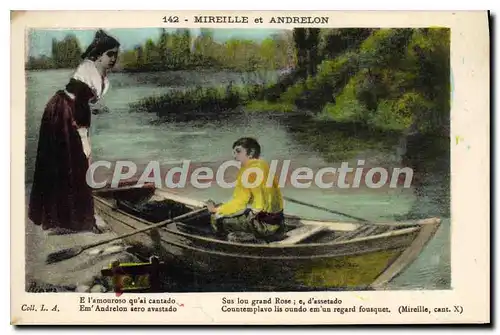 Cartes postales Mireille et Andrelon E l'Amouroso qu'ai Cantado Sus lou Grand Rose