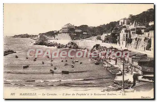 Cartes postales Marseille La Corniche L'Anse du Prophete et le Restaurant Roubion