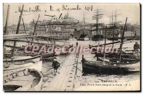 Cartes postales Marseille Vieux Port et Notre Dame de la Garde