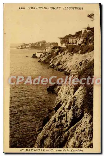 Cartes postales Les Bouches du Rhone Illustrees Marseille Un Coin de la Corniche