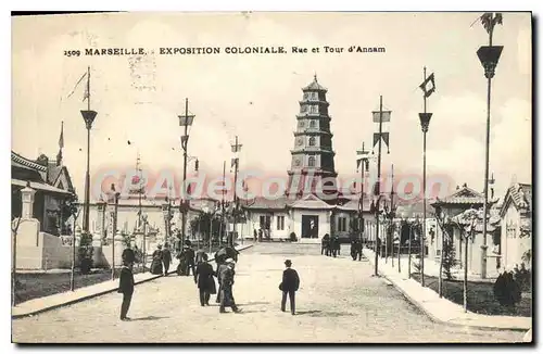 Cartes postales Marseille Exposition Coloniale Rue et Tour d'Annam