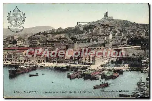 Ansichtskarte AK Marseille N D de la Garde vue du a Vieux Port