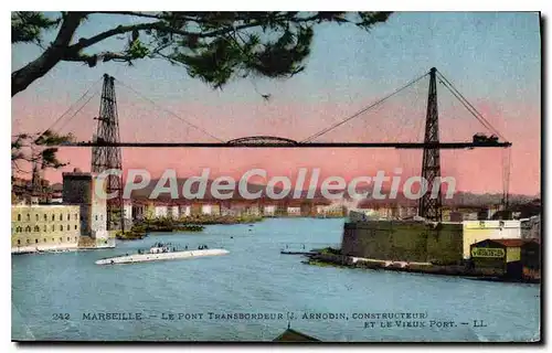 Cartes postales Marseille Le Pont Transbordeur J Arnodin Constructeur et le Vieux Port