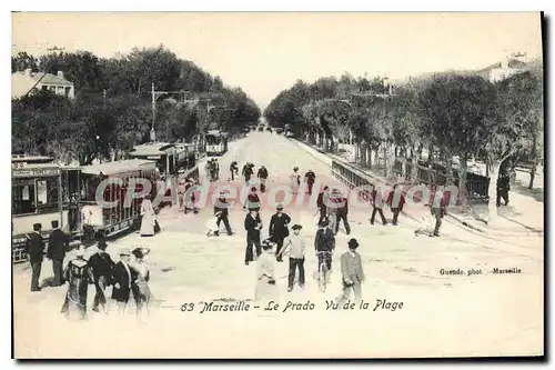 Cartes postales Marseille Le Prado Vu de la Plage