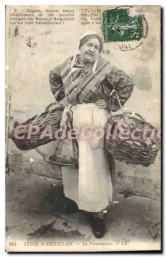 Ansichtskarte AK Types Marseillais La Poissonniere Digas moun beou chichieou