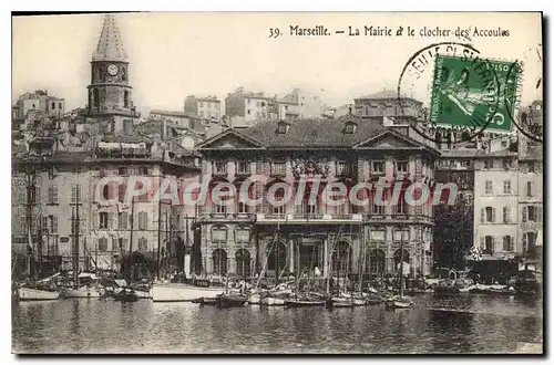 Cartes postales Marseille La Mairie et le clocher des Accoules