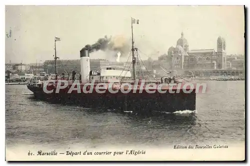 Cartes postales Marseille Depart d'un courrier pour l'Algerie