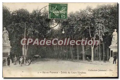 Cartes postales Aix en Provence Entree du Cours Mirabeau