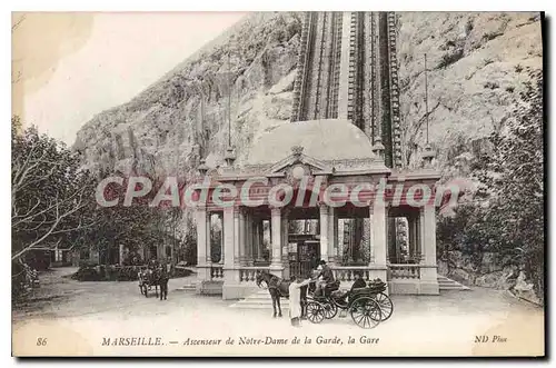 Cartes postales Marseille Ascenseur de Notre Dame de la Garde la Gare