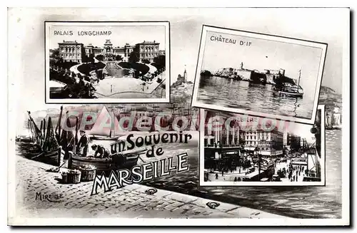 Cartes postales Souvenir de Marseille Palais Longchamp Chateau d'If