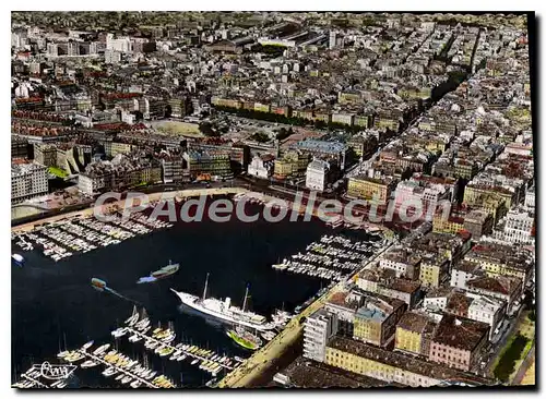 Moderne Karte Marseille Bouches du Rhone Vue aerienne sur le Vieux Port