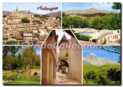 Cartes postales moderne Aubagne Vue Generale La Piscine Le jardin public L'Horloge Le Garlaban