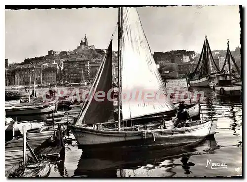 Moderne Karte Marseille B du R Un coin du Vieux Port et ND de la Garde