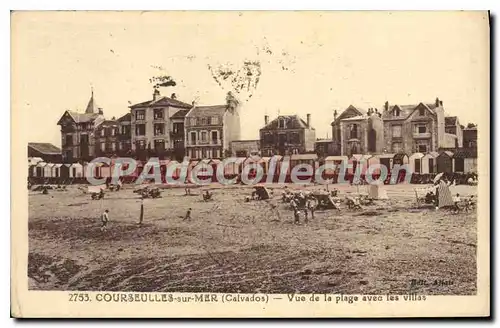 Cartes postales Courseulles sur Mer Calvados Vue de la plage avec les villas