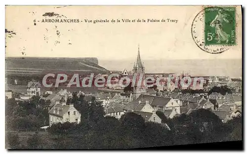 Cartes postales Arromanches Vue generale de la Ville et de la Falaise de Tracy