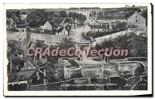 Cartes postales Caen Vue vers le Chateau prise de S Pierre