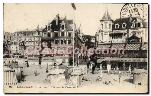 Cartes postales Trouville La Plage et la Rue de Paris