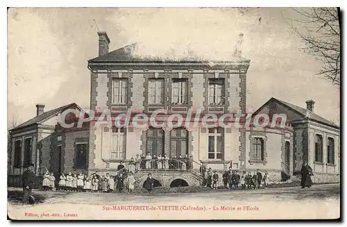 Cartes postales Ste Marguerite de Viette Calvados La Mairie et l'Ecole