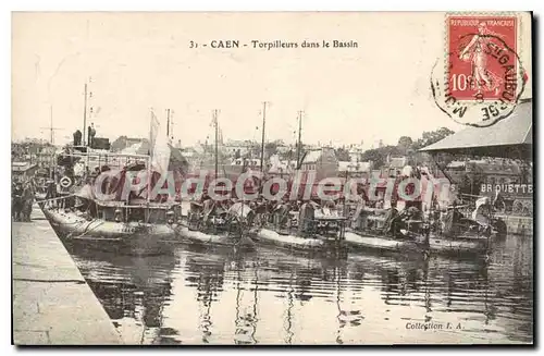 Cartes postales Caen Torpilleurs dans les Bassin