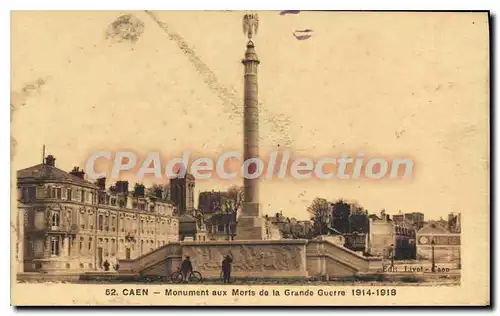 Cartes postales Caen Monument aux Morts de la Grande Guerre 1914 1918