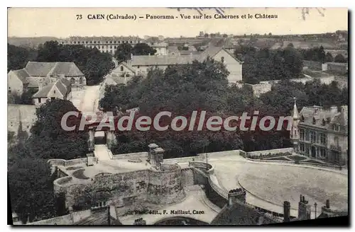 Cartes postales Caen Calvados Panorama Vue sur les Casernes et le Chateau