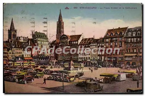 Cartes postales Strasbourg La Place Kieber et la Cathedeale