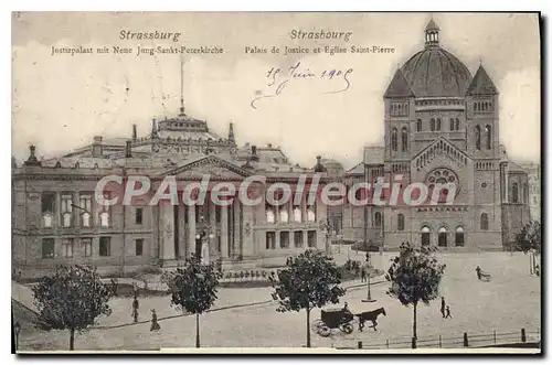 Cartes postales Strasbourg Plais de Justice et Eglise Saint Pierre