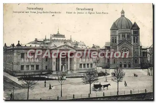 Ansichtskarte AK Strasbourg Palais de Justice et Eglise Saint Pierre