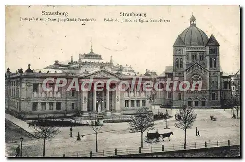 Cartes postales Strasbourg Palais de Justice et Eglise Saint Pierre