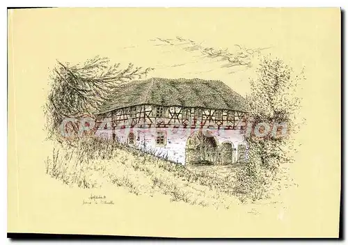 Cartes postales moderne Ferme Alsacienne a Reitwiller dans le Kochersberg illustration Joel Roche