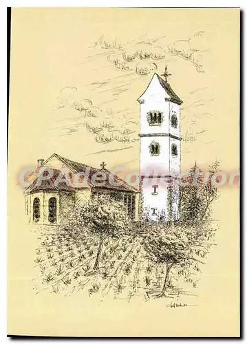 Cartes postales moderne Eglise Alsacienne de Truchtersheim dans le Kocherberg Bas Rhin d'apres une illustration de Joel