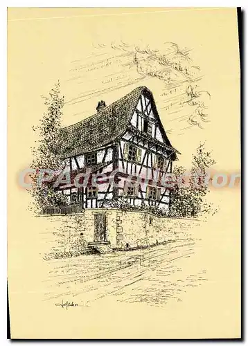 Cartes postales moderne Ferme Alsacienne de Dauendorf Bas Rhin illustration Joel Roche